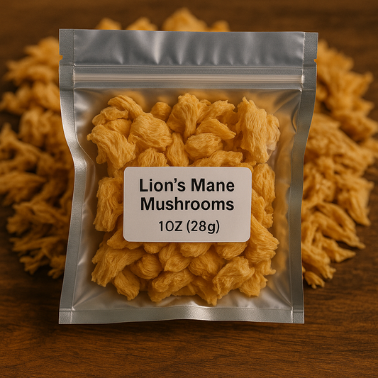🧠 Dried Lion’s Mane Mushrooms (Hericium erinaceus)